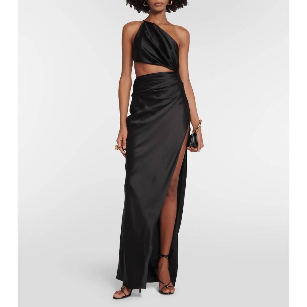 NEW THE SEI one shoulder cut out gown in black
